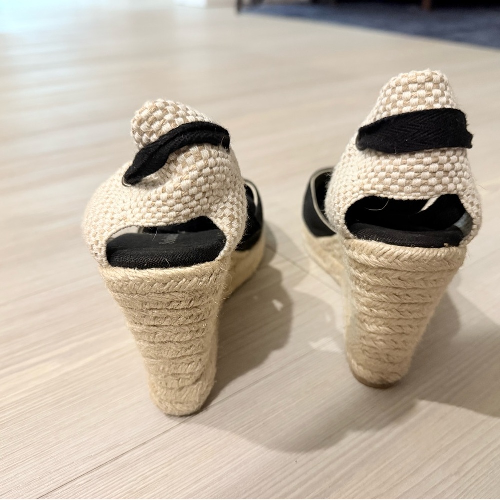 NWOT Soludos The Marseille Wedge Espadrille Black Size 7.5 - Picture 7 of 10